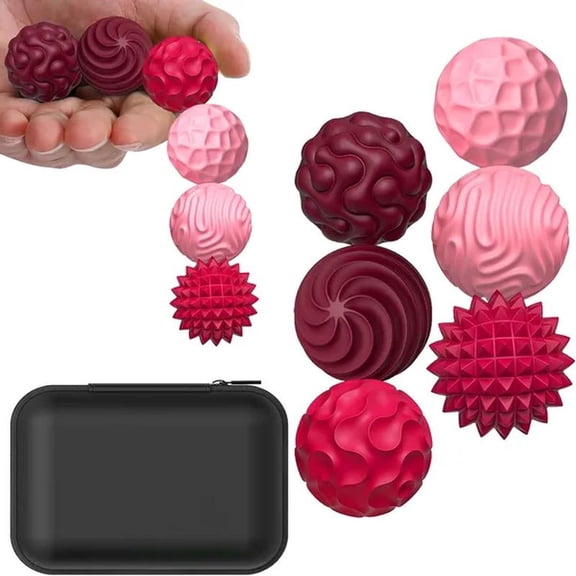 Silicone Fidget Balls - 6 Pack New Fidget Toys Stress Balls for Adults Sensory Stone Travel Toys for Calming, Autism and ADHD, Gifts for Teens