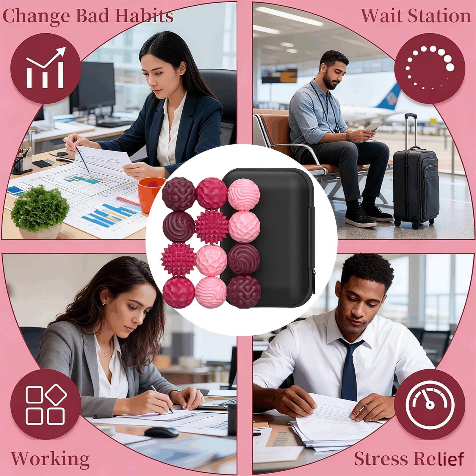 Silicone Fidget Balls - New Fidget Toys Stress Balls For Adults Sensory Stone Travel Toys For Calming,Autism And Adhd,Gifts For Teens