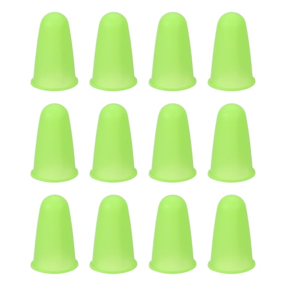 Uxcell Silicone Finger Protector, Anti-Slip Finger Cover, Finger Tips for Sewing, Green, Large Size, 12Pcs