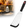 thumbnail image 1 of Silicone Fish Spatula Set 1PCS Stainless Steel Slotted Turner Heat Resistant Nonstick Spatula Flexible Thin Flipper For Fish Egg Pancake, 1 of 9