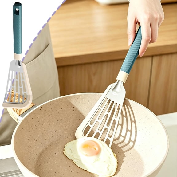 Silicone Fish Spatula Turner, Slotted Non Stick Cooking Utensil with Stainless Steel Core, Heat Resistant Flexible Flipper for Frying Pans and Woks, Dishwasher Safe Kitchen Tool