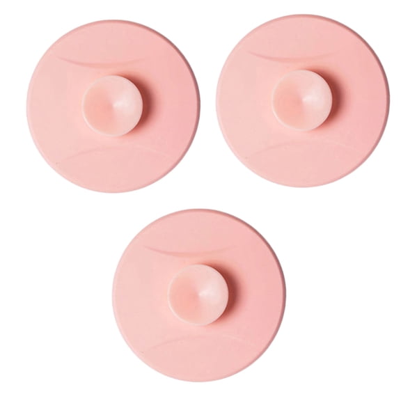 Silicone Floor Drain Plug Stopper Sink Kitchen Bathroom Shower Odor Seal Trap 3 Pack Pink