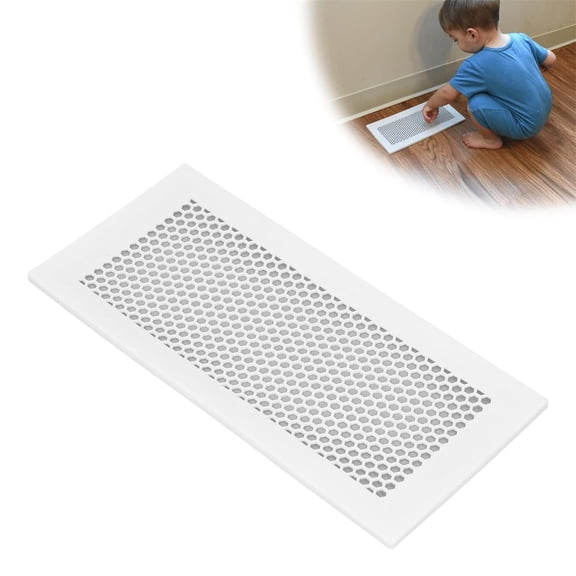 Silicone Floor Register Cover - Air Vent Protector - Floor HVAC Ventilation Shield - Ceiling Vent Cover - White