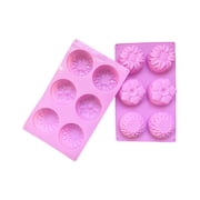Silicone Flower Cupcake Molds 6 Cavity Flexible Soap Making Mould For Dessert Biscuits Chocolate Cakes Cookie Mould