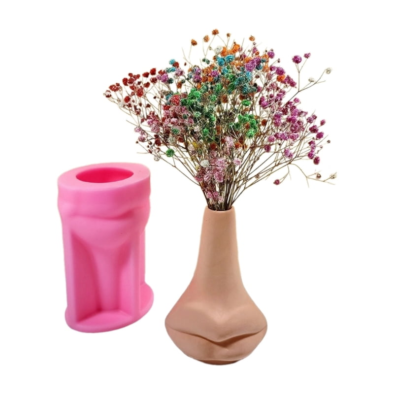Silicone Flower Pots Mold Epoxy Resin Molds Big Mouth Pen Holder Candle Holder Cement Planter Mould Home Decorations