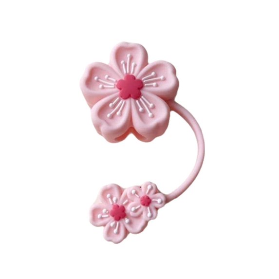 Silicone Flower Straw Cap For 10mm Straws Decorative Drink Topper In Assorted Colors