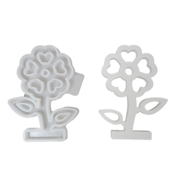 Silicone Flower or Base Casting Mold for Spring Crafting and Home Decoration Making Resins Cement Gypsum Mould