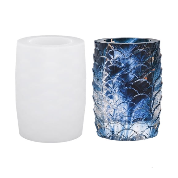 Silicone Flowerpot Vase Mold Detailed Embossing Resin Casting Cement Concrete Art Craft Projects