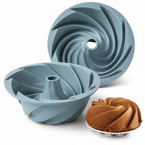 Silicone Fluted Pans,2PCS Non-stick TIFOR Pan Baking Molds,Perfect Bakeware for Cake,Jello,Gelatin,Bread,,9.5 Inch (GREY)