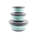 thumbnail image 1 of Silicone Foldable Bowl Three-Piece Set Green, Fdelink 3Pcs Folding Bowl Outdoor Camping Tableware Sets Lunch Box Portable Bowl with Lid, 1 of 3
