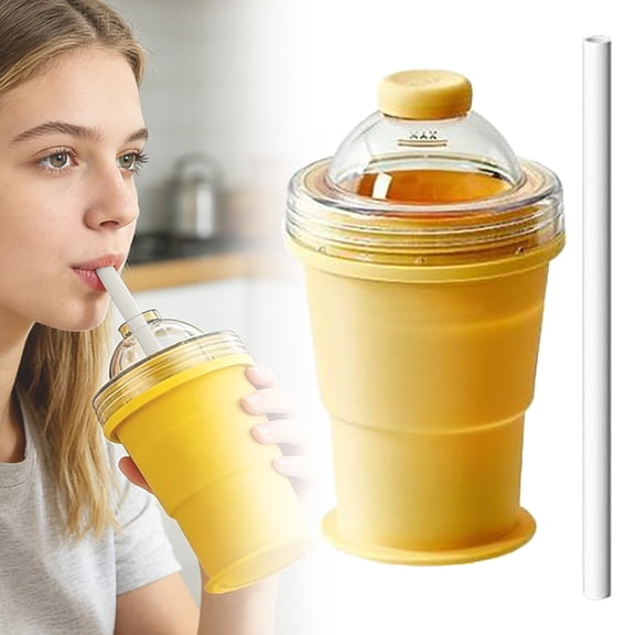 Silicone Folding Ice Cup Portable Folding Travel Cup With Handle Leak Proof Flexible Water Bottle Suitable For Travel Gym And Outdoor Use,kitchen drinking cups