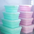 thumbnail image 1 of Silicone Folding Lunch Box Refrigerator Storage Microwave Heating Portable Outdoor Food Storage Container Lunch Box Kitchen Tool, 1 of 6