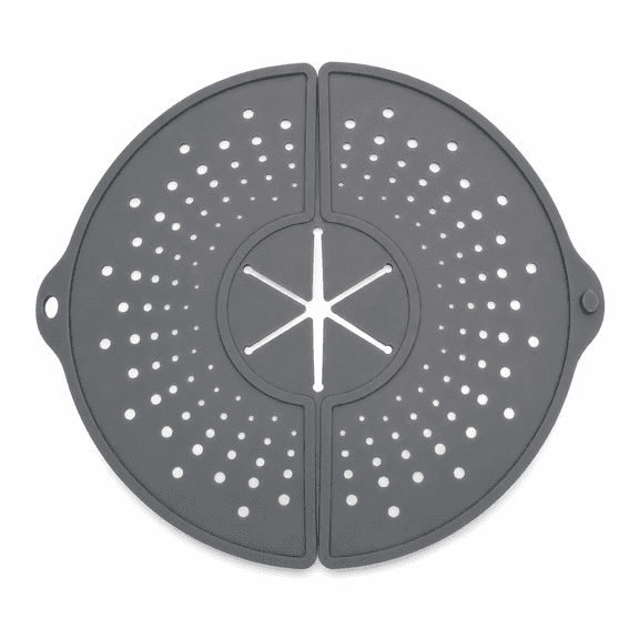 Silicone Folding Splatter Screen for Frying Pan, 14” Heat-Resistant Oil Splash Guard Lid, Collapsible Pan Cover for 12 Inch & Smaller Skillets, Dishwasher Safe Anti-Splatter Kitchen Lid