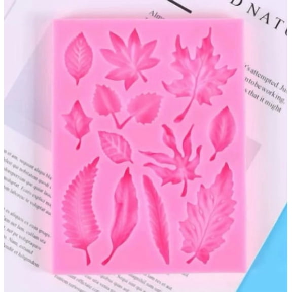 Silicone Fondant Cake Mold - Leaf Collection for Baking and Crafting, Maple Leaf & Feather Shapes