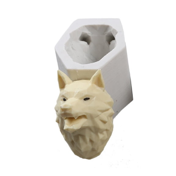 Silicone Fondant Mold Handmade Soap Making Supplies Wolf Dog for Head Cake Decorating Molds Flex