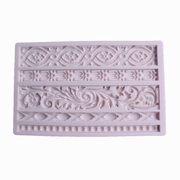 Silicone Fondant Mold Pearl Braided Strip Cake Border Decorating