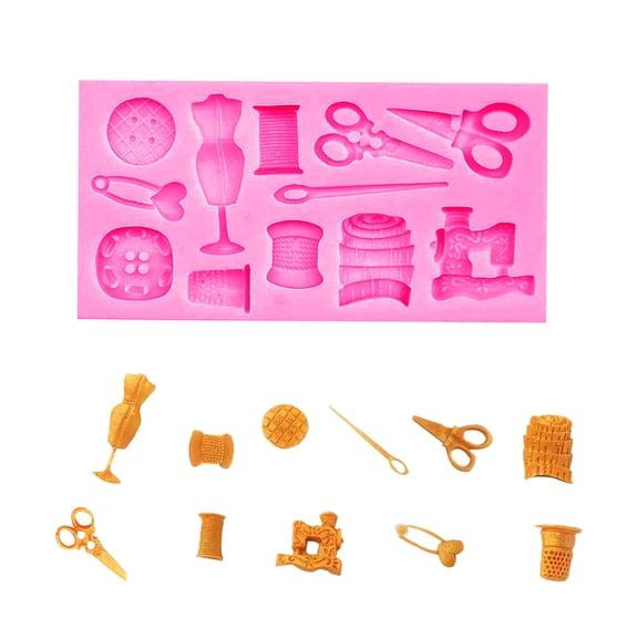 Silicone Fondant Mold Tailor Tool Shapes, 1-Pack for Cake Decorating, Baking, and DIY Crafts