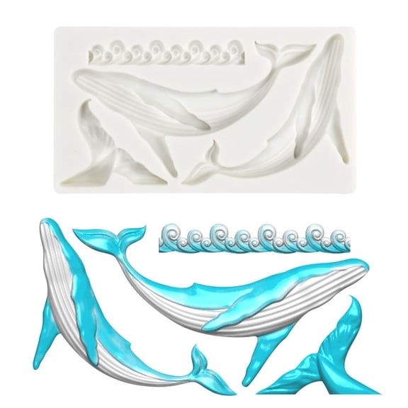 Silicone Fondant Molds Exquisite Whale Shape Handmade DIY Candle Resin Crafts Cake Decorating Tools for Kitchen