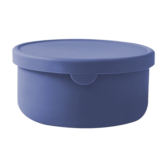 Silicone Food Containers, Reusable Snack Fruits Container with Airtight Lids, Leak Proof Silicone Food Storage Containers Small Lunch Box BPA Free for Daycare School Travel(Blue,5.7x5.7x2.8")