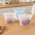thumbnail image 1 of Silicone Food Storage Bag | Reusable Sealed Kitchen Container | Leakproof Fresh Keeper for Fruits, Vegetables, Snacks | Durable Silicone, Light Blue/Pink/Clear, 24.7x17.4cm | Multi-Size Airtight, 1 of 6