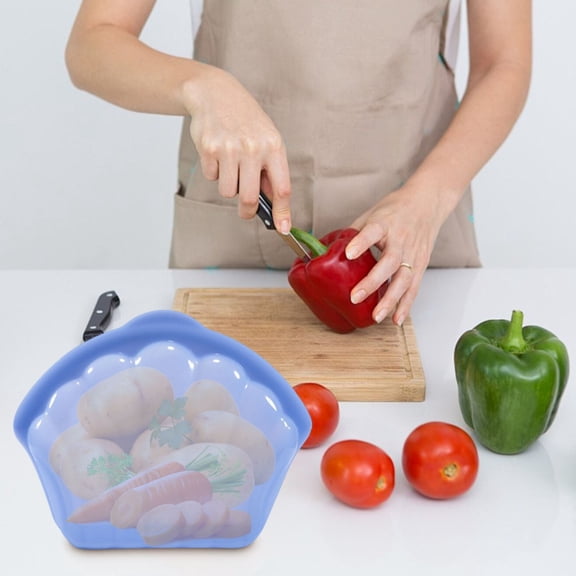 Silicone Food Storage Bag Reusable, Stylish Heat And Cold Resistant Fresh-Keeping Pouch For Meal Prep Leftovers Snacks, Eco-Friendly Practical Solution For Kitchen Home Travel And Office Use