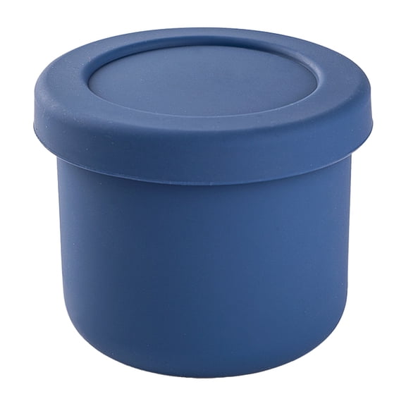 Silicone Food Storage Container Airtight Fridge Box with Lid for Meal Prep Lunch Picnic Stackable (Dark Blue), 3.5X3In, 1Pcs