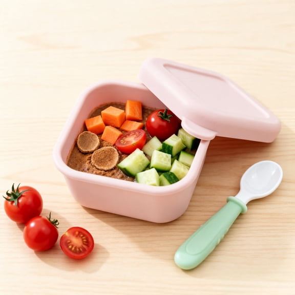 Silicone Food Storage Containers with Lids, Macaron-colored Leak-Proof Microwave Safe Meal Prep Boxes, Freezer & Dishwasher Safe,Camping & Travel 3x3.1 Inch（Pink）