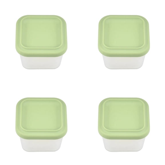 Silicone Food Storage Containers with Lids Reusable Small Snack Containers Bento Lunch Snack Pots for Adults & Kids Meal Prep Containers BPA Free,3.9in(Green)