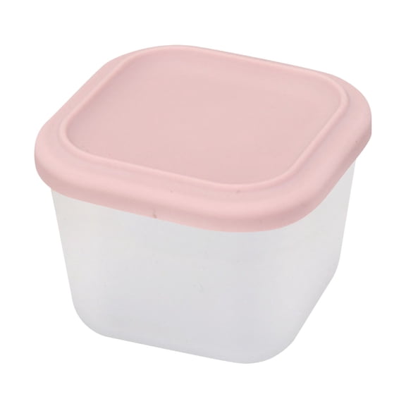 Silicone Food Storage Containers,Small Snack Containers with Lids,Reusable Meal Prep Storage Box,Stackable Mini Containers with Lids,Salad Dressing Container,Freezer Food Containers,Light Pink