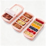 MYMULIKE 3 Pack Silicone Freezer Tray for lid, Food Grade Multi-Purpose Reusable Easy Release Molds for Meal Prep, Soup & Leftover Storage