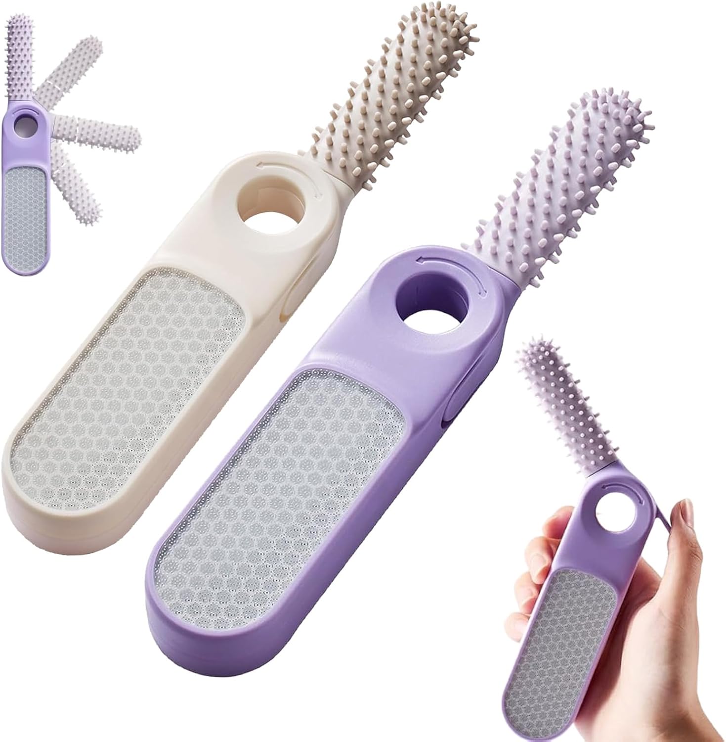 Silicone Foot File 2-in-1 Foldable, with Toe Gap Cleaner & Exfoliating ...