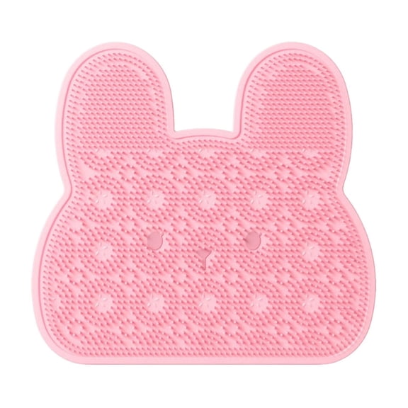 Silicone Foot Scrubber Mat, Antiskid Shower Massage Pad for Deep Cleaning & Exfoliation, Gray TPR, 12.8" x 12" (Pink)