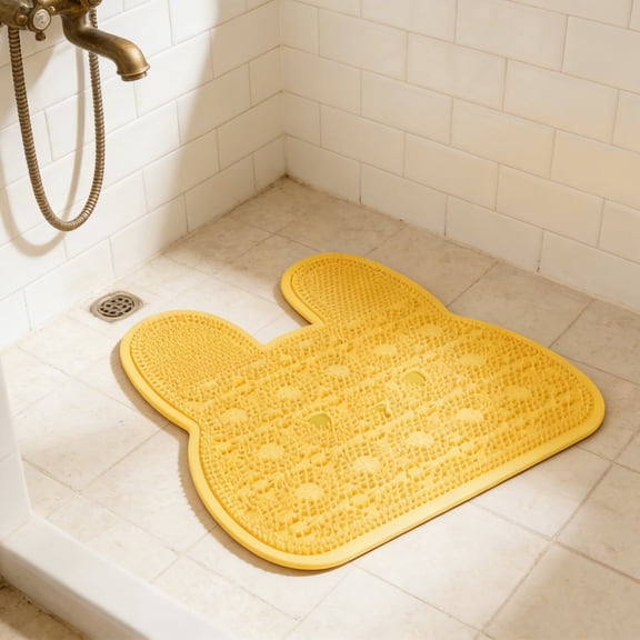Silicone Foot Scrubber Shower Mat Anti Skid Massage Foot Wash Pad, Deep Clean Exfoliating Spa Foot Cleaner with Soft Bristles, Easy Hang Dry Portable for Home Spa