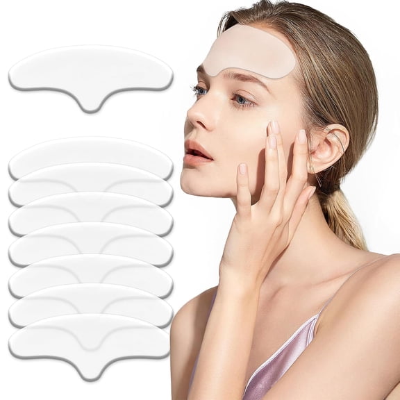 Silicone Forehead Wrinkle Patches Reusable Anti Wrinkle Pads for Smoothing Fine Lines Overnight 8 Pack