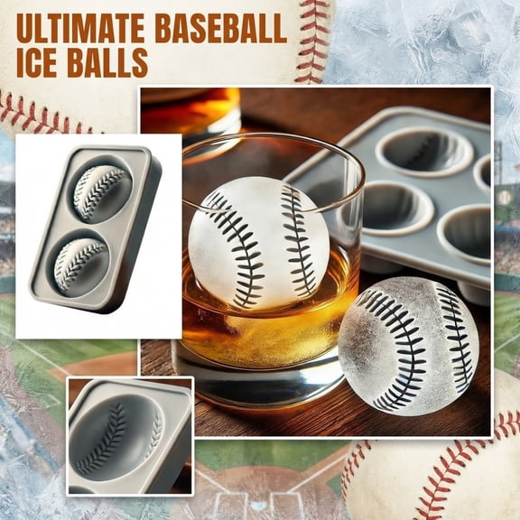 Silicone Freezer Molds, Chocolate Molds Silicone, 2 in Baseball Cavity, Silicone Molds for Baking, Frozen Treats, Summer Cookouts, Hobby Craft Casting, Gray 1 Pc Set