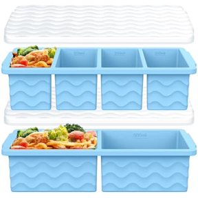 MIU Silicone Freezer Trays with Lids, 5-Pack – Flexible BPA-Free ...