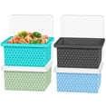Silicone Freezer Soup Cube Molds 4 Pack Blue+Green+Light Blue+Dark Gray ...