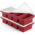 thumbnail image 1 of Silicone Freezer Tray With Lid - Silicone Freezer Food Molds- Large Ice Cube Tray,Silicone Freezer Container,Freeze & Store Soup, Sauce, Broth,Leftovers - Makes 4 Perfect 1 Cup, 1 of 7