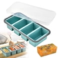 thumbnail image 1 of Silicone Freezer Tray With Lid - Silicone Freezer Food Molds- Large Ice Cube Tray,Silicone Freezer Container,Freeze & Store Soup, Sauce, Broth,Leftovers - Makes 4 Perfect 1 Cup, 1 of 9