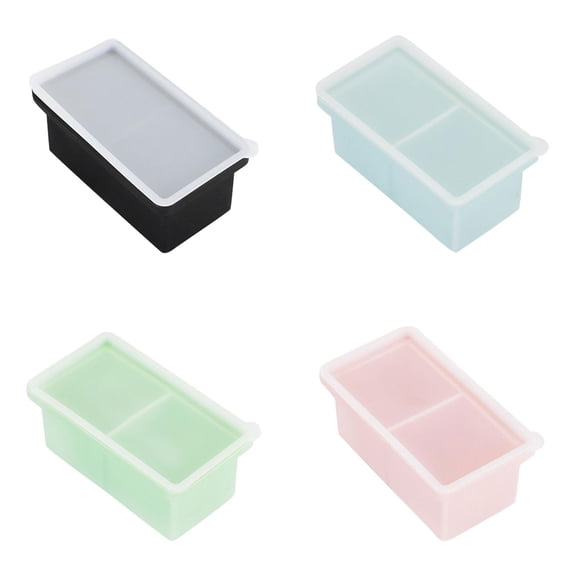 Silicone Freezer Tray With Lid Soup Freezer Container 2 Cup Extra Large Tray Makes 2 250ml Portions Cubes For Freezing Soup Stews Sauces. 2PCS No Melt Ice Cubes for Drinks Mini Storage Trays