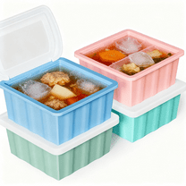 Silicone Freezer Tray for Soup Ice Cubes: 2-Cup Freezing Trays with Lid for Meal Prep - 4Pack Silicon Soup Portion Freeze Tray Make Stock Souped Ice Cube