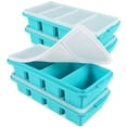 thumbnail image 1 of Silicone Freezer Tray With Lid - Food Molds- Large Ice Cube 4-pack Container Freeze & Store Soup  Sauce Broth Leftovers Makes 4 1 Cup, 1 of 7