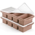 thumbnail image 1 of Silicone Freezer Tray With Lid - Food Molds- Large Ice Cube Container Freeze & Store Soup  Sauce Broth Leftovers Makes 4 1 Cup, 1 of 7