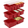 thumbnail image 1 of Silicone Freezer Tray With Lid Red Meal Prep Portion Control Set, 1 of 9