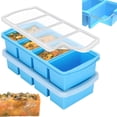thumbnail image 1 of Silicone Freezer Trays with Lid,1-cup Soup Freezer Container large Ice Cube Molds for freezing Soup Sauce Broth Leftovers oven Dishwasher-Safe(2-Pack), 1 of 6