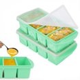thumbnail image 1 of Silicone Freezer Trays with Lids, Soup Container Style Ice Trays for Freezer - Leakproof, Dishwasher, Stackable, Ideal for Frozen Broth, Leftovers & Meal Prep, BPA Free, Mint Green, 1 of 6