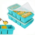 thumbnail image 1 of Silicone Freezer Trays with Lids, Soup Container Style Ice Trays for Freezer - Leakproof, Dishwasher, Stackable, Ideal for Frozen Broth, Leftovers & Meal Prep, BPA Free, Sky Blue, 1 of 6