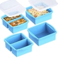 thumbnail image 1 of Silicone Freezer Trays With Lids  Set Of 4 - 1cup And 2 Cup Molds For Freezing Soups Sauces Individual Microwave Safe, 1 of 6