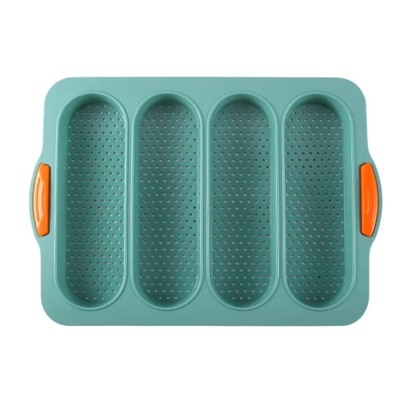 Silicone French Bread Baking Mold 4 Slot Ellipse Shape High Temperature Resistant Non Stick Reusable for Oven Microwave