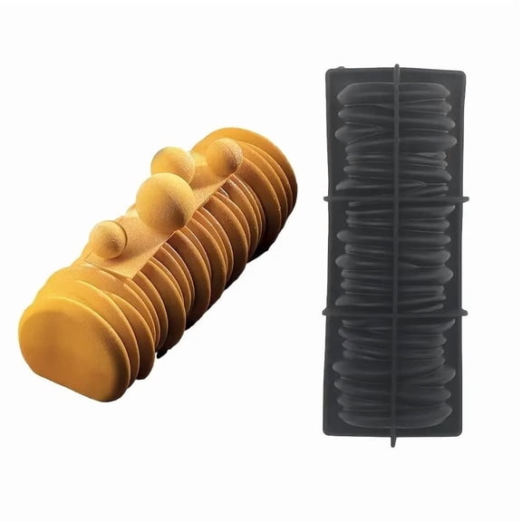 Silicone French Choux Cake Baking Mold - Long Rectangular Cylindrical Shape for Elegant Pastries, Non-Stick & Flexible Baking Tray for Cream Puffs, clairs, and Desserts